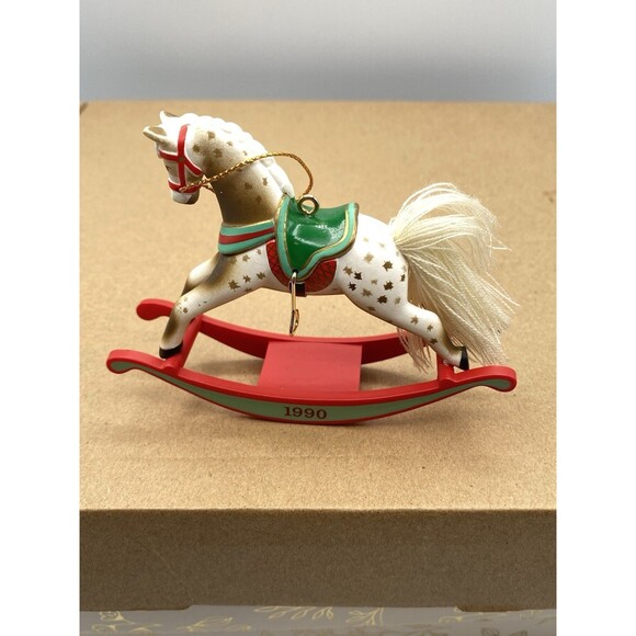 Hallmark 1990 Keepsake Christmas Ornament ROCKING HORSE  # 10 Vintage - Picture 1 of 5